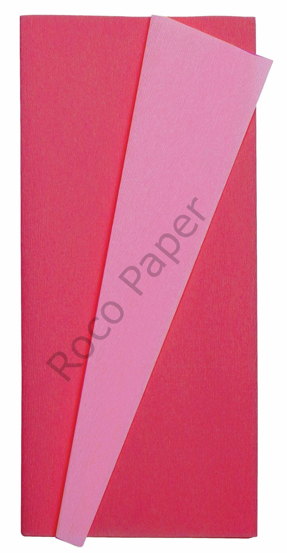 Premium Alman Çift Taraflı Krapon 2li Set, Çiçek Yapım Kağıdı,90gr 25x125 Cm,Pembe&Açık Çilek,Kırmızı&Şarap