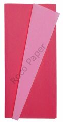Premium Alman Çift Taraflı Krapon 2li Set, Çiçek Yapım Kağıdı,90gr 25x125 Cm,Pembe&Açık Çilek,Kırmızı&Şarap