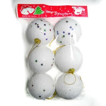 6'lı Sedef 7 Cm Yılbaşı Cici Top Süs