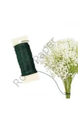 Çiçek Sarma Teli, Çok Amaçlı Çiçek Yapım ve Bağlama Teli, 3Lü Set, 105 Metre – 0.64 Mm Çap (Yeşil)