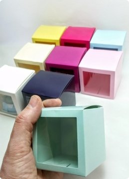 25 Li 7X7X7 cm Pencereli Küp Karton Kutu