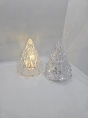 Pilli Işıklı Mini Kristal Çam Ağacı
