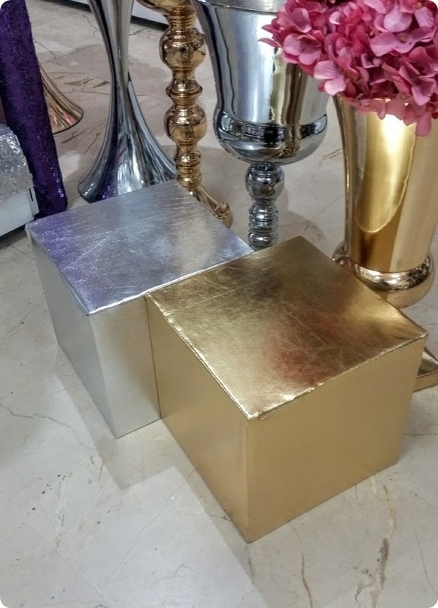 20x20x20 Cm Likralı Kumaş Küp Kutu Yükselti
