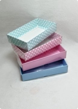 9x15x3 Cm Altı Karton, Üstü Asetat/Şeffaf Kapaklı dikdörtgen Kutu 25 li