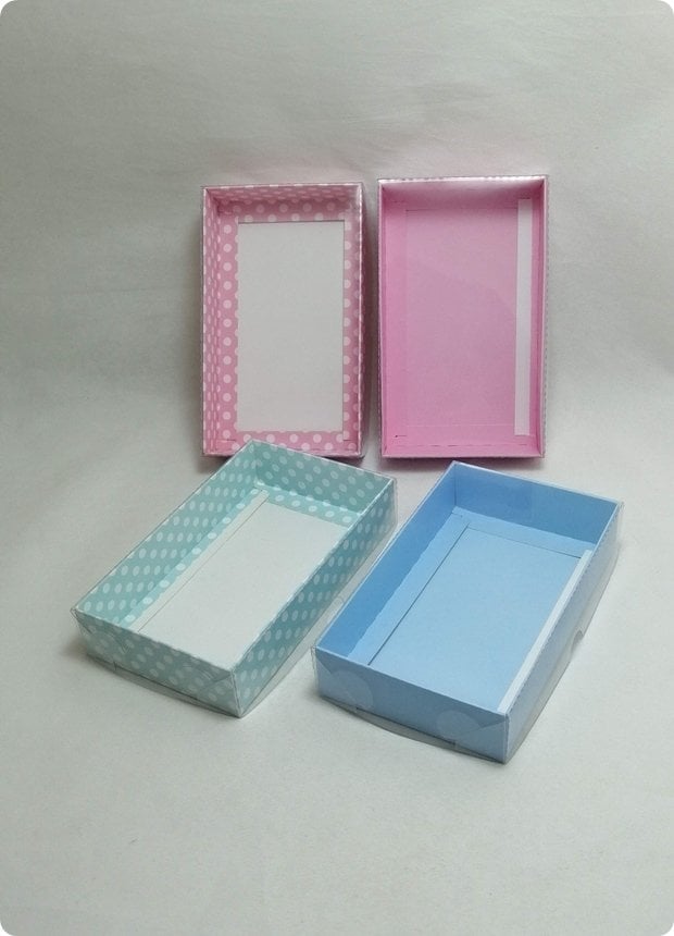 9x15x3 Cm Altı Karton, Üstü Asetat/Şeffaf Kapaklı dikdörtgen Kutu 25 li