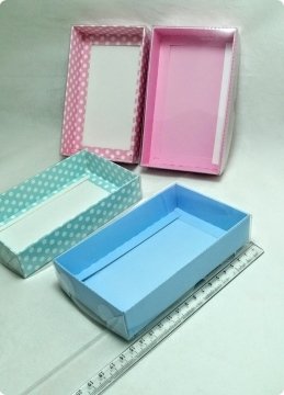 9x15x3 Cm Altı Karton, Üstü Asetat/Şeffaf Kapaklı dikdörtgen Kutu 25 li