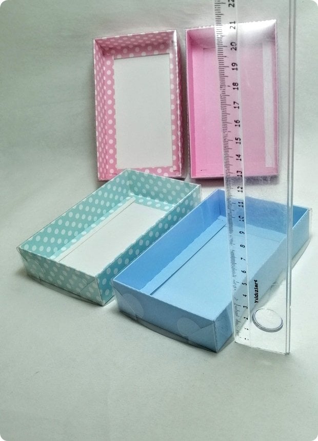 9x15x3 Cm Altı Karton, Üstü Asetat/Şeffaf Kapaklı dikdörtgen Kutu 25 li