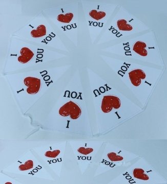 Kalpli kağıt flama (I Love You)