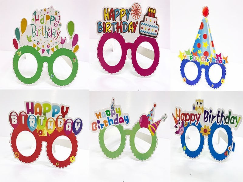 Happy Birthday Doğum Günü Karton Gözlük 6 Adet