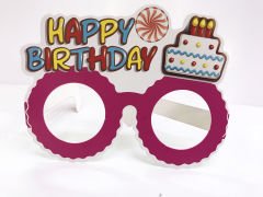 Happy Birthday Doğum Günü Karton Gözlük 6 Adet