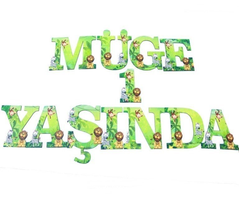 Ahşap Safari Konseptli Harf(15cm) YUMUSAK G
