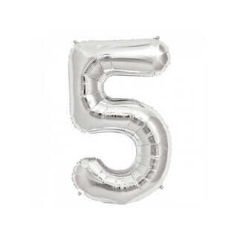 FOLYO BALON RAKAM 5 GÜMÜŞ 16 INC(40CM) PK:1 KL:500