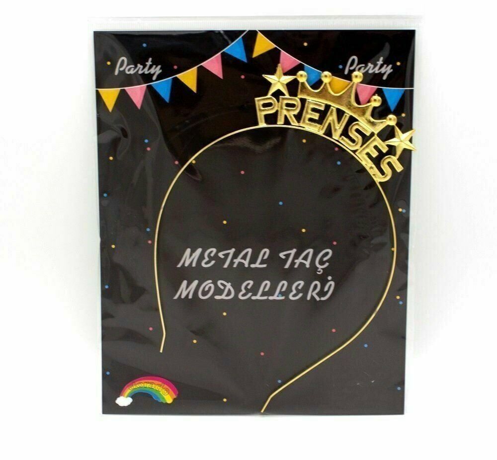 Taşlı tam tur metal taç & pasta üstü dekor Tacı ALTIN