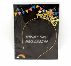 Taşlı tam tur metal taç & pasta üstü dekor Tacı ALTIN