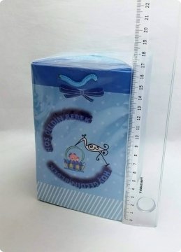 25 Li 11x17 Cm Leylekli Hoşgeldin bebek karton çanta