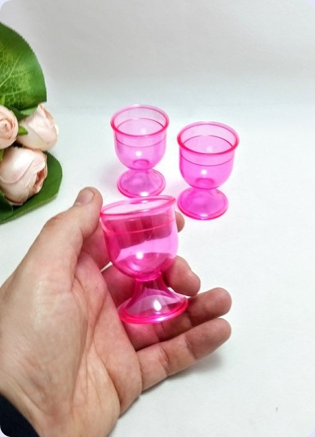 12 Li Mika Renkli Şerbet / Lohusa Mini Bardak/Bardağı