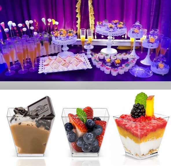 KASE MİKA PİRAMİT 200CC KAPAKLI ŞEFFAF PK:20 KL:50