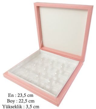 24 Lü Karton Kare Madlen Çikolata Hediye Kutusu (21x21 cm Orta Boy 48 lik) Siyah - 24 Adet / Paket