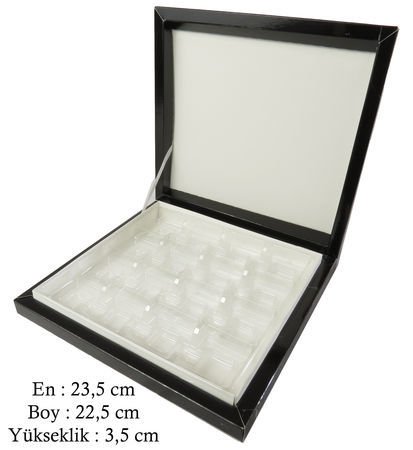 24 Lü Karton Kare Madlen Çikolata Hediye Kutusu (21x21 cm Orta Boy 48 lik) Siyah - 24 Adet / Paket