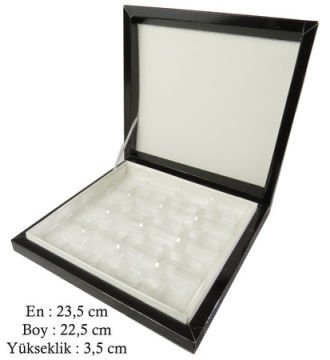 24 Lü Karton Kare Madlen Çikolata Hediye Kutusu (21x21 cm Orta Boy 48 lik) Siyah - 24 Adet / Paket