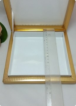 24 Lü Karton Kare Madlen Çikolata Hediye Kutusu (21x21 cm Orta Boy 48 lik) Siyah - 24 Adet / Paket