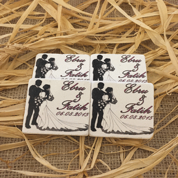 Doğal Taş Baskı Magnet Söz,Nişan,Kına,Nikah Kınahediyelik