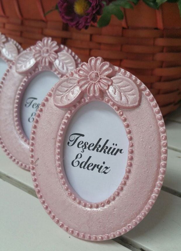 Oval Vesikalık Polyester (Yaprak-çiçek) Çerçeve (Kampanyalı-İndirimli)