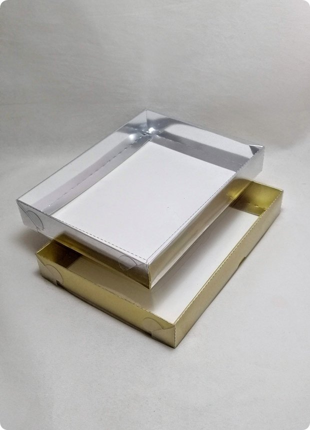 20x15x3 Cm Altı Karton, Üstü Asetat/Şeffaf Kapaklı Kutu 25 li