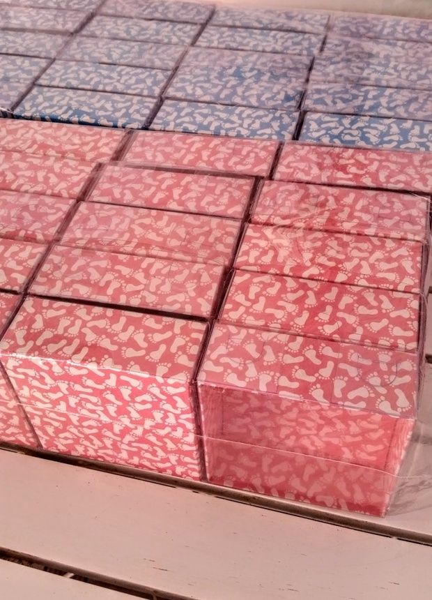 Ayaz İzli Karton Kutu Pembe-Mavi