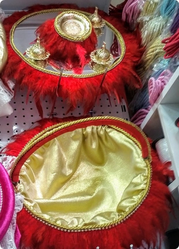 Tüylü Özel yapım kına tepsi , sepet set TEPSI