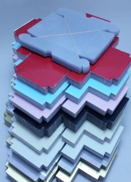 Katlanmamış 8x8x3 cm Altı Karton Asetat Kapaklı Kutu