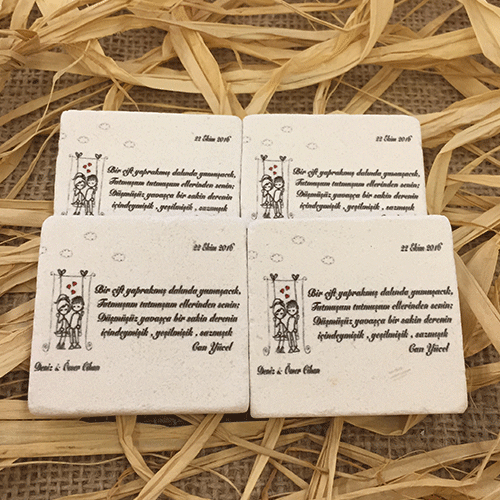 Doğal Taş Baskı Magnet Söz,Nişan,Kına,Nikah Kınahediyelik