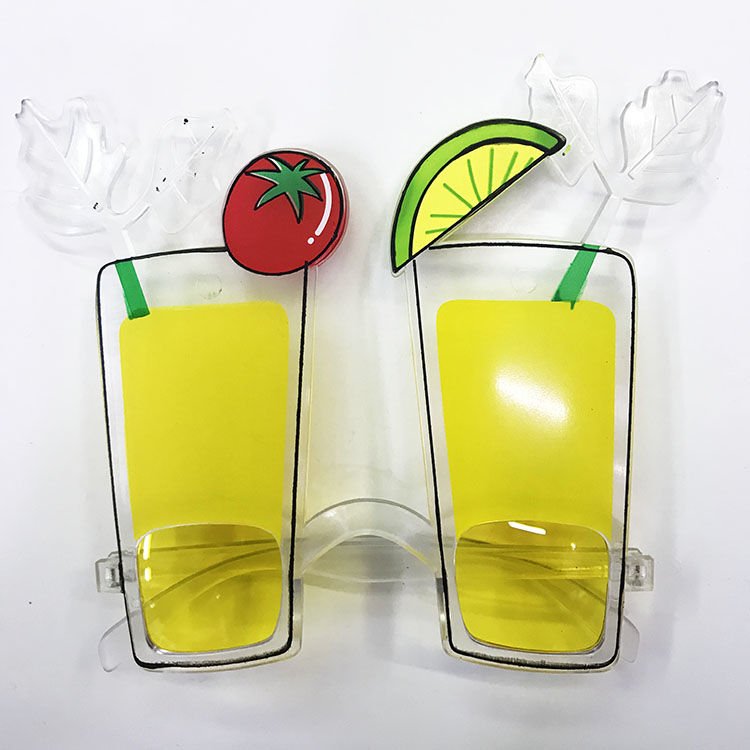 Sarı Renk Uzun Kadeh Tekila Şekilli Yılbaşı Parti Gözlüğü