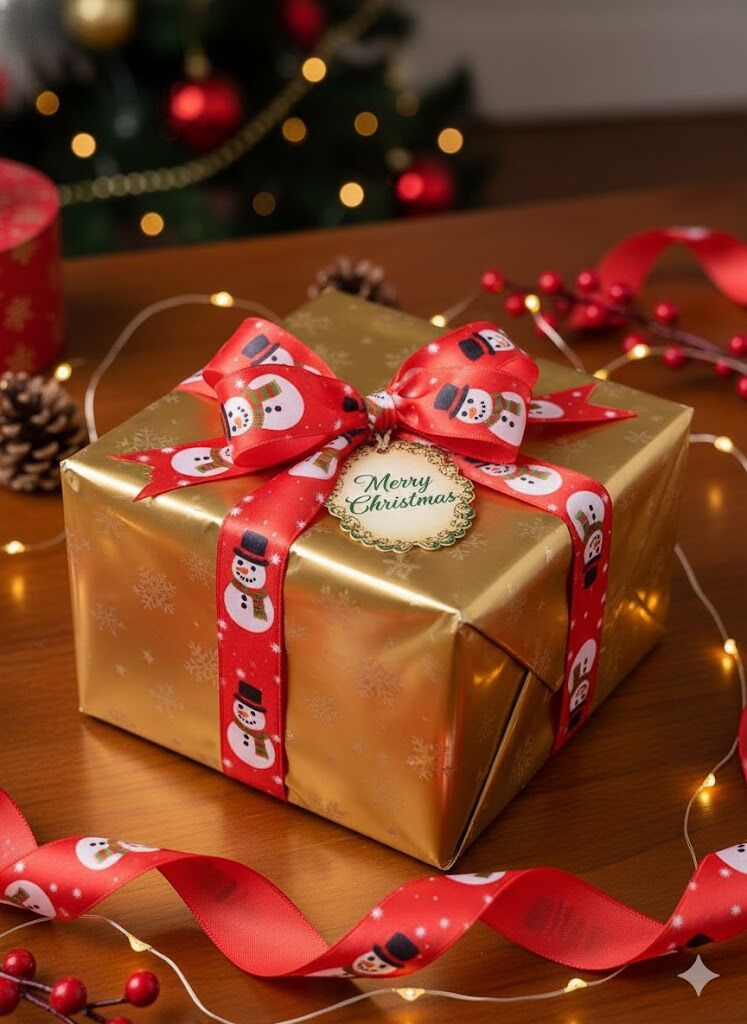 3 Cm (20 Mt.) Kardan Adam Yılbaşı SATEN Kurdele