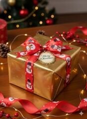 3 Cm (20 Mt.) Kardan Adam Yılbaşı SATEN Kurdele