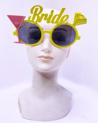 Sarı Altın Renk Bride Bekarlığa Veda Partisi Gözlüğü 8x16 cm