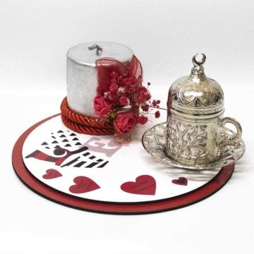 Mumlu, Fincanlı Love Tepsi Seti