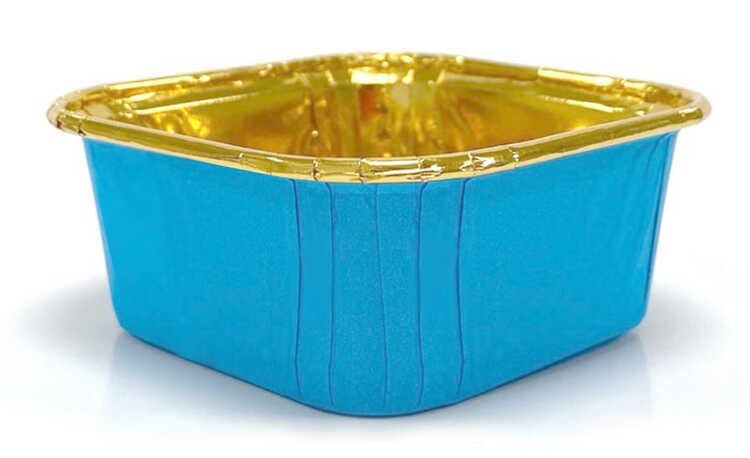 KAP KEK KAPSÜLÜ KARTON METALİZE KARE MAVİ PK:25