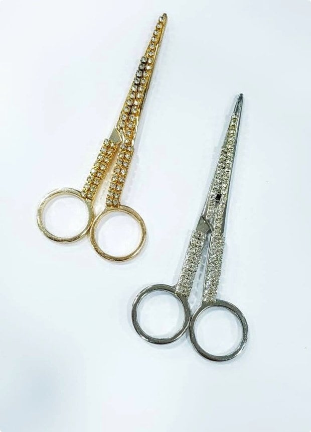 Taş süslemeli Metal makas