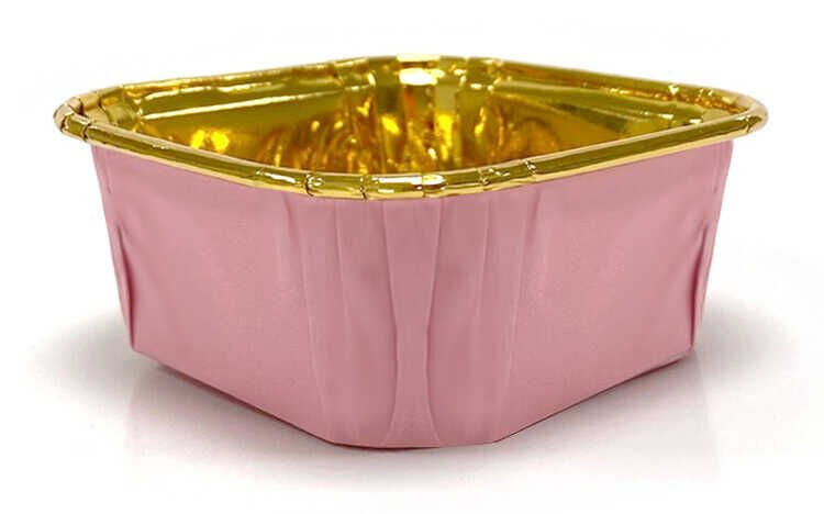 KAP KEK KAPSÜLÜ KARTON METALİZE KARE PEMBE PK:25