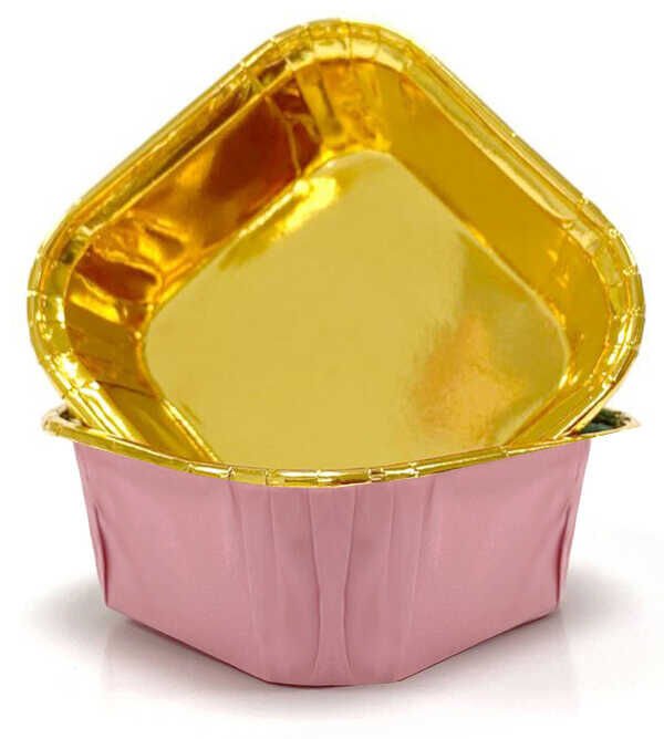 KAP KEK KAPSÜLÜ KARTON METALİZE KARE PEMBE PK:25