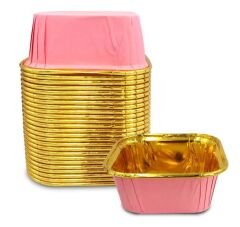 KAP KEK KAPSÜLÜ KARTON METALİZE KARE PEMBE PK:25