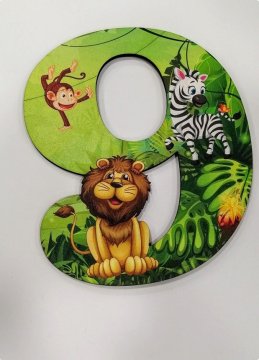 Safari Konseptli Ahşap Rakam (15 cm)