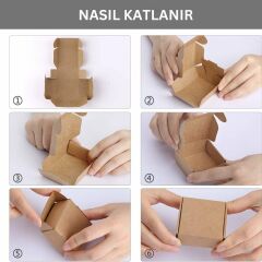 Kilitli E-Ticaret Hediye Kutusu, Kraft Karton Kargo Paketleme Kutusu, 25 Adet, 10x10x3 cm