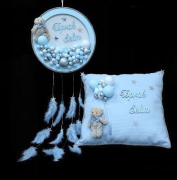 Strafor Toplu Bebek Kapı Süsü, Takı yastığı DUZ PEMBE TAKIM