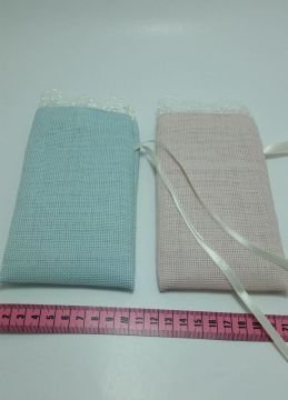 Ağzı dantelli Renkli Etamin Çuval  Kese