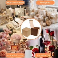 Kilitli E-Ticaret Hediye Kutusu, Kraft Karton Kargo Paketleme Kutusu, 25 Adet, 11x11x12 Cm