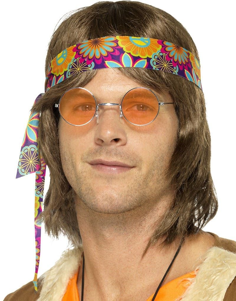 Turuncu Renk Camlı 60 lı Yıllar Hippi Lennon Gözlüğü