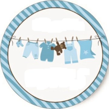 Askılı Bebek Yuvarlak etiket 1 Sayfa (54Adet)