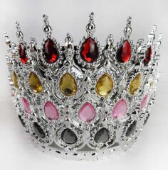 TAÇ PLASTİK GÜMÜŞ PASTA SÜSÜ TAŞLI GÜMÜŞ